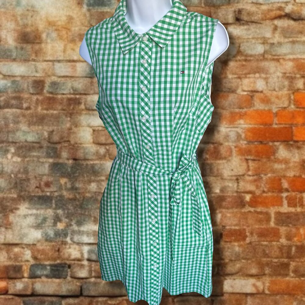 NWT Tommy Hilfiger Green Plaid Mini Dress